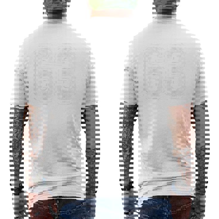 背面に63番。 メンズTシャツ バックプリント