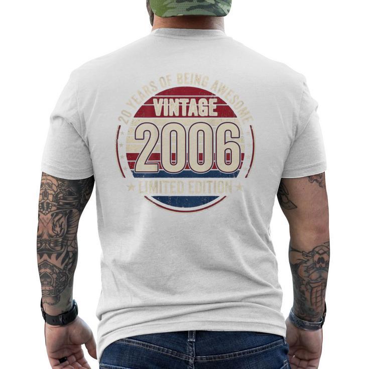 裏面 ヴィンテージ 20 誕生日 デコレーション メンズ 20歳 2006 20歳 メンズTシャツ バックプリント