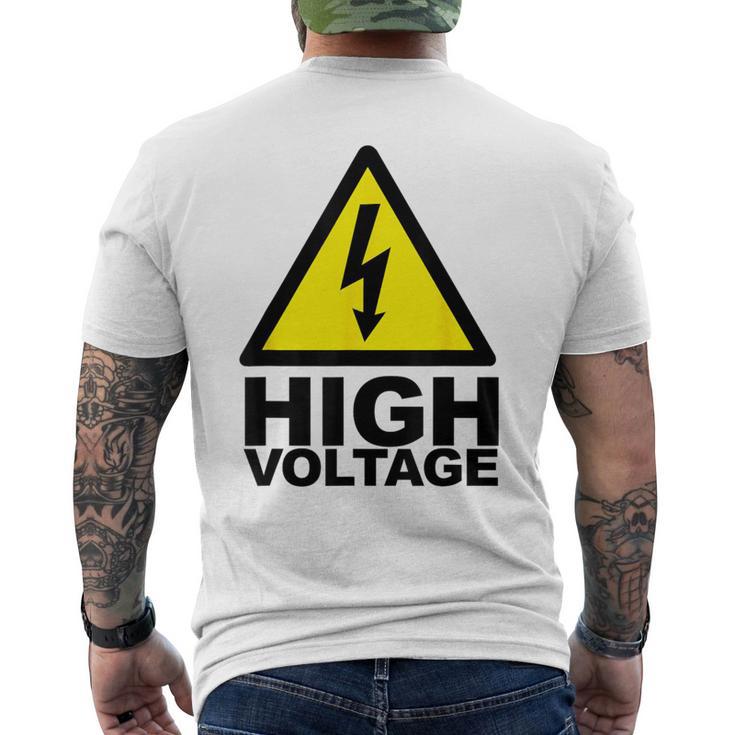 電気技師 高電圧 メンズTシャツ バックプリント