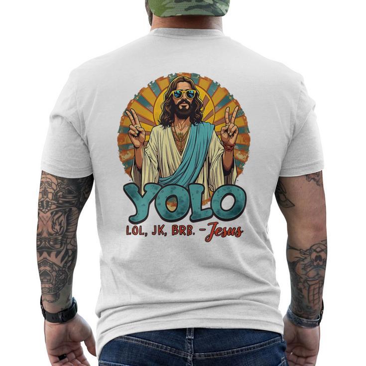 面白いキリスト復活祭の日イエス メンズTシャツ バックプリント
