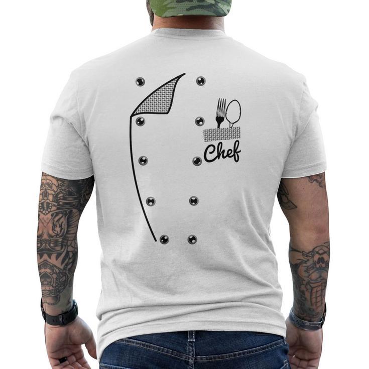 面白いシェフコスチュームジャケット。フェイク料理人のユニフォーム。楽しいギフト。 メンズTシャツ バックプリント