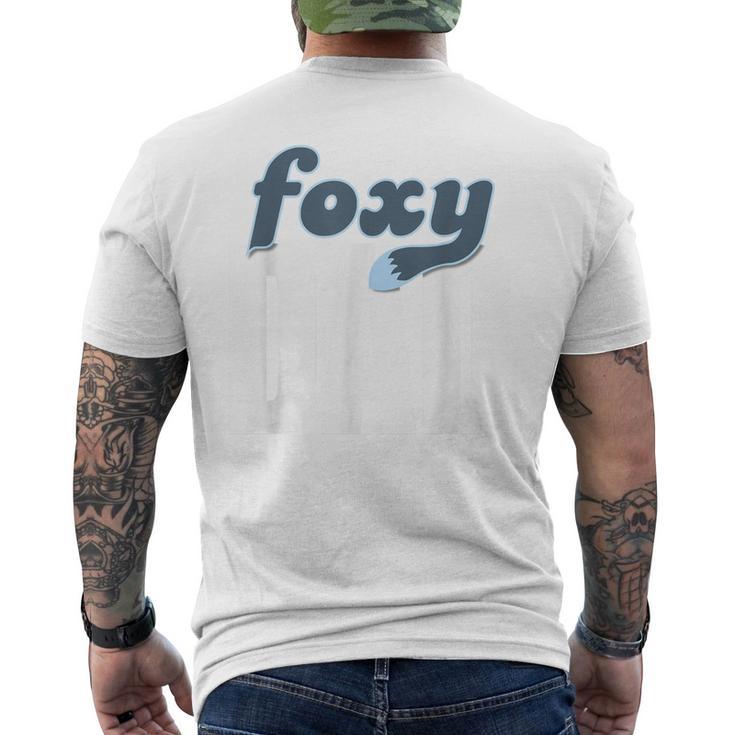 面白いフォクシーお父さんレトロ ビンテージ デザイン メンズTシャツ バックプリント