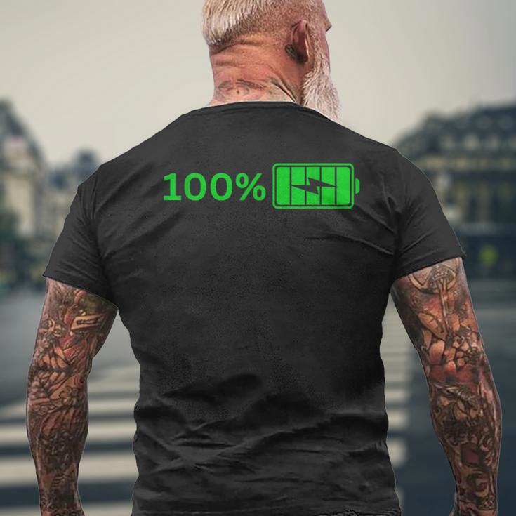 100バッテリー – 100バッテリー I おもしろい 高エネルギーパーセント メンズTシャツ バックプリント 高齢者への贈り物