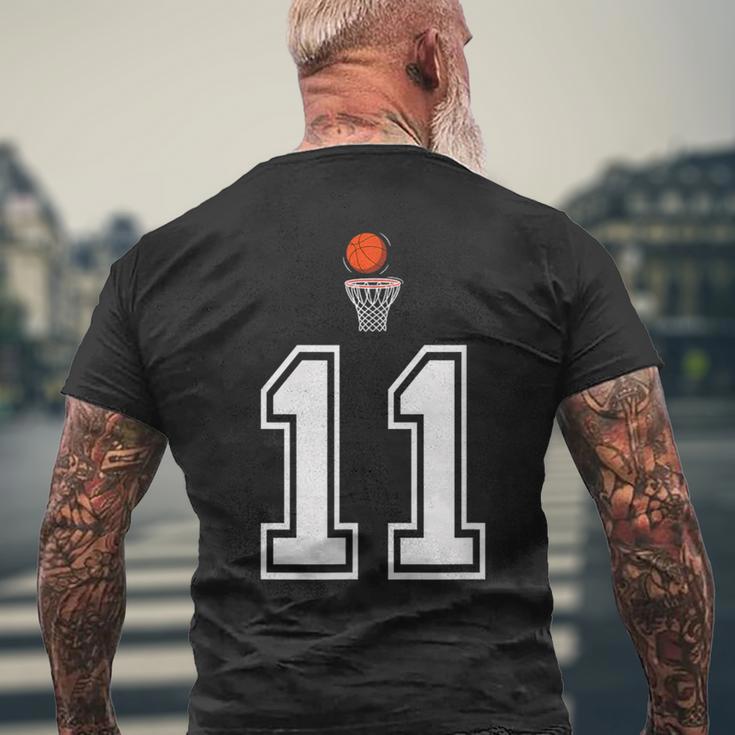 11 番 バスケットボールスタイル ヴィンテージホワイト メンズTシャツ バックプリント 高齢者への贈り物
