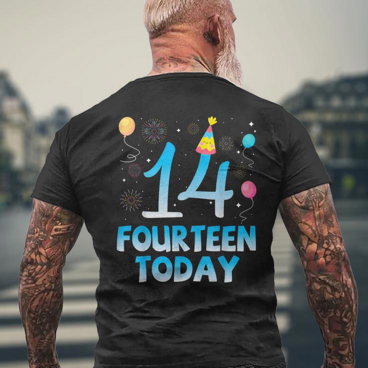 14歳今日私にお誕生日おめでとう彼彼女の息子娘 メンズTシャツ バックプリント 高齢者への贈り物