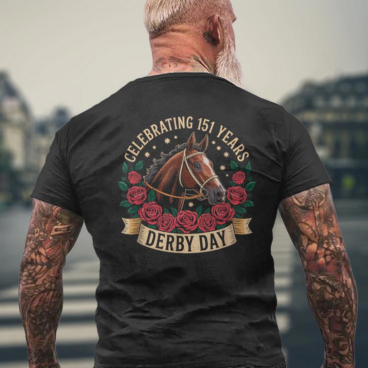 151年を祝うダービーヴィンテージ馬の日 メンズTシャツ バックプリント 高齢者への贈り物