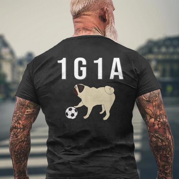 1G1a Pug くるりん尻尾のパグ おもしろ メンズTシャツ バックプリント 高齢者への贈り物