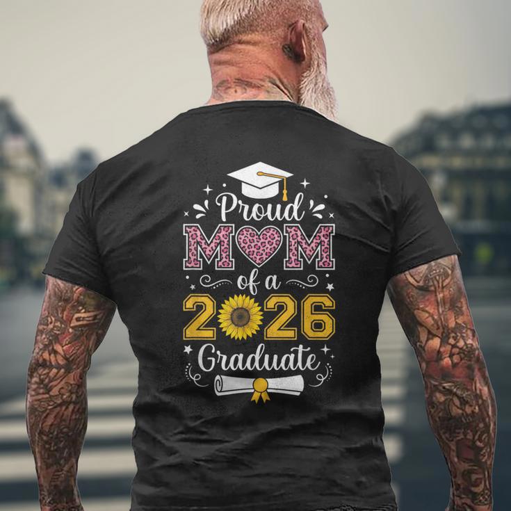 2026年卒業生シニアヒマワリヒョウの心臓の誇り高き母 メンズTシャツ バックプリント 高齢者への贈り物
