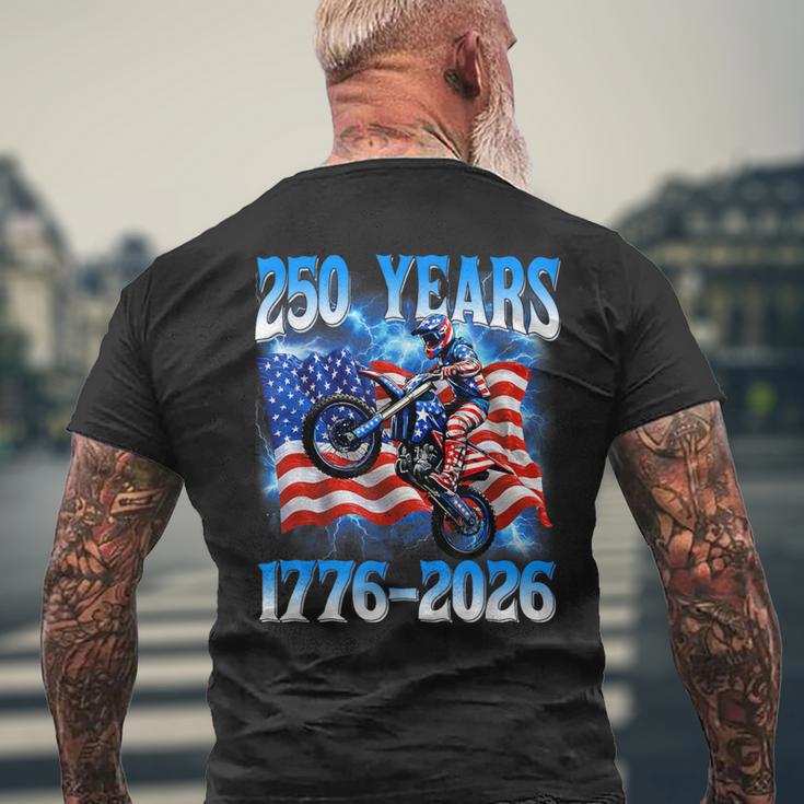 250Th Anniversary Usa Patriotic 250 Years 4Th July Dirt Bike Men's T-shirt Back Print Gifts for Old Men