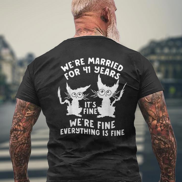 41年目の結婚記念日 結婚41年目 いい猫 面白い メンズTシャツ バックプリント 高齢者への贈り物