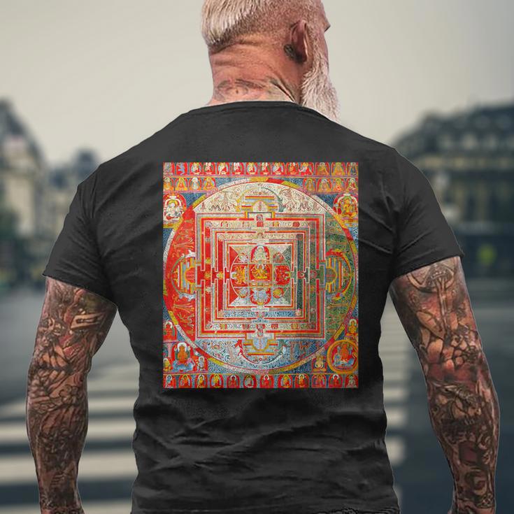 43神曼荼羅 仏教 スピリチュアル タンカ 芸術 仏教 メンズTシャツ バックプリント 高齢者への贈り物