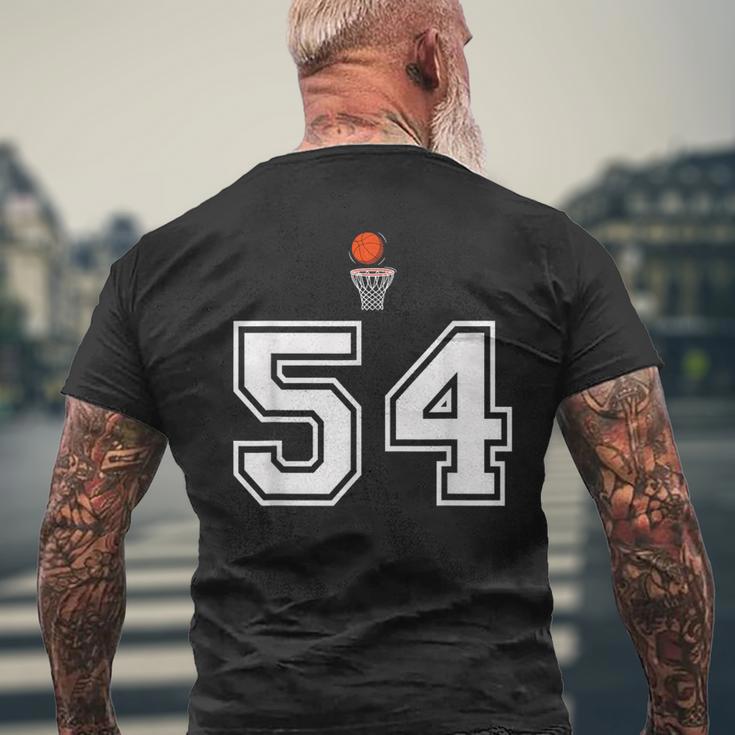 54 番 バスケットボールスタイル ヴィンテージホワイト メンズTシャツ バックプリント 高齢者への贈り物
