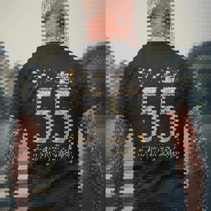 55 It's My Birthday、It's My 55Th Birthday、55歳 メンズTシャツ バックプリント 高齢者への贈り物