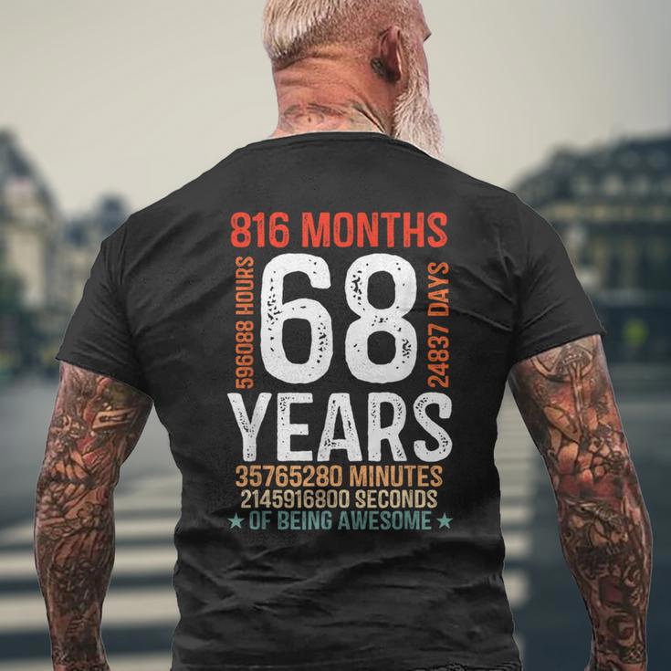 68歳の誕生日プレゼント 68歳 816ヶ月 レトロ ヴィンテージ メンズTシャツ バックプリント 高齢者への贈り物