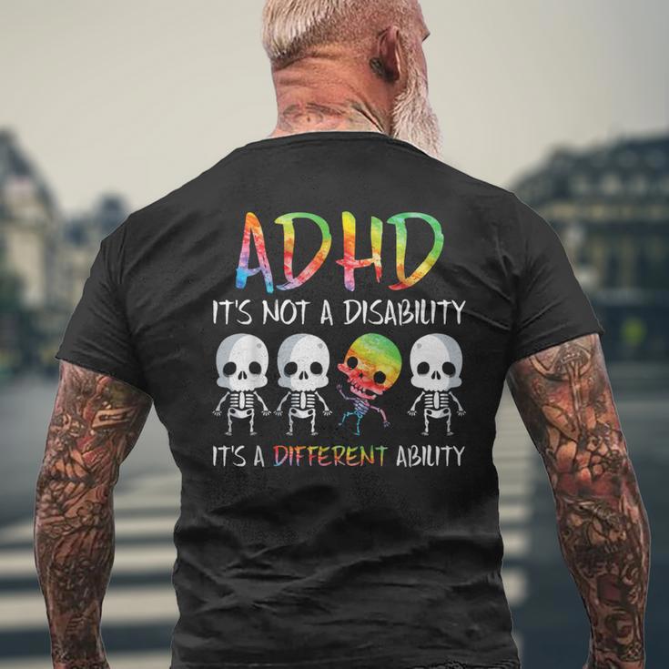 Adhd It's Not Disability It's A Different Abilitykeleton メンズTシャツ バックプリント 高齢者への贈り物