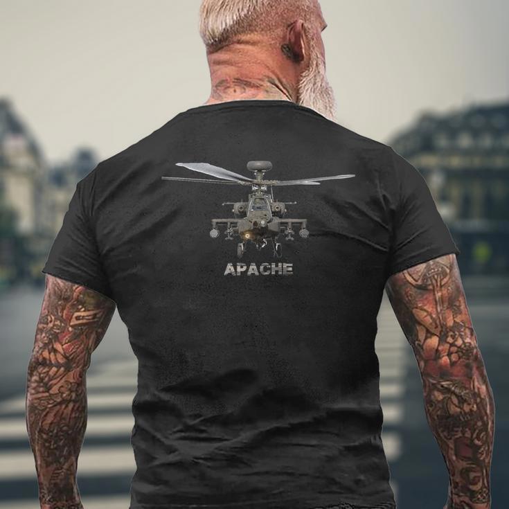 Ah-64 アパッチヘリコプター メンズTシャツ バックプリント 高齢者への贈り物