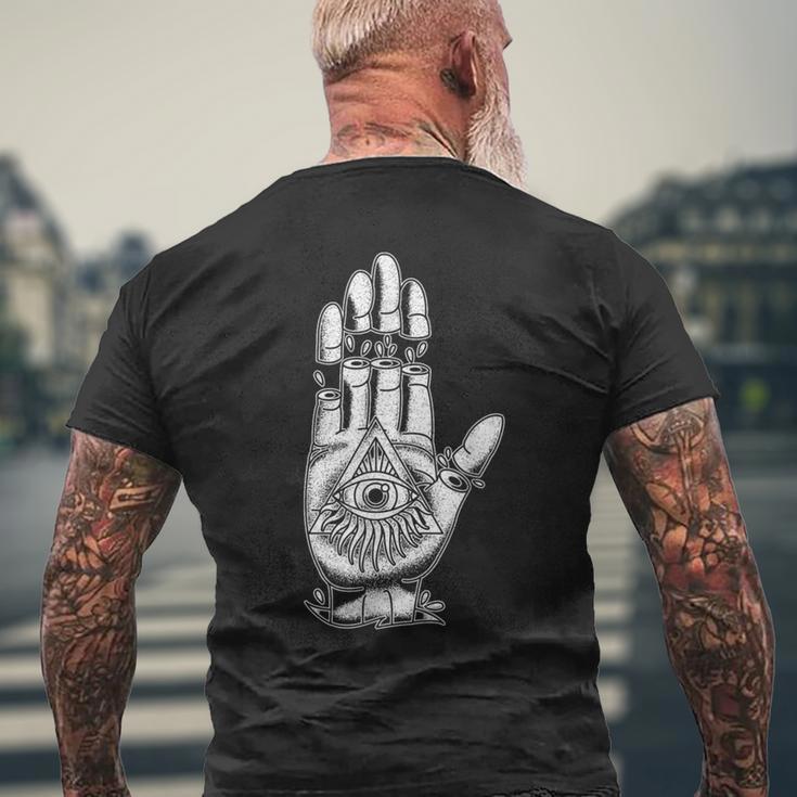 Alleeing Eye タトゥー イルミナティ 陰謀 グランジ 美的 メンズTシャツ バックプリント 高齢者への贈り物
