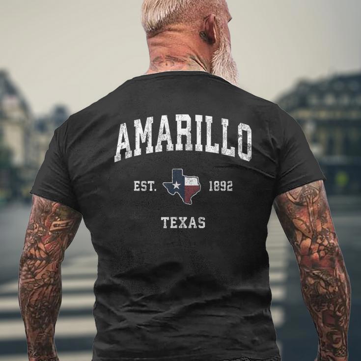 Amarillo Texas Tx ビンテージ州旗スポーツデザイン メンズTシャツ バックプリント 高齢者への贈り物