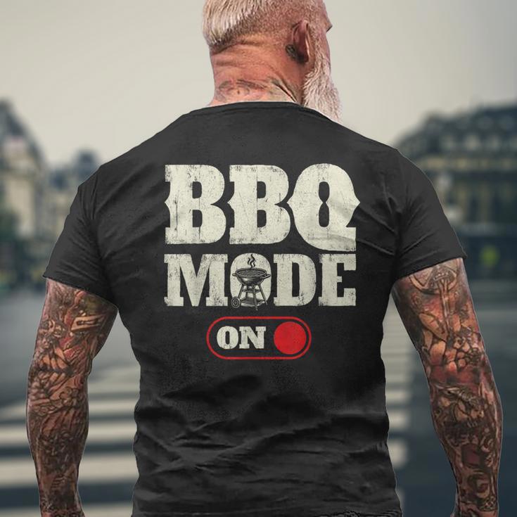 Bbqモードオン バーベキュー愛好家 グリル バーベキュー メンズTシャツ バックプリント 高齢者への贈り物