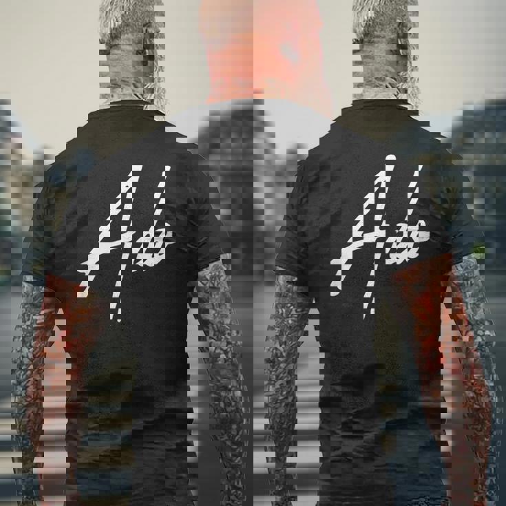 Beautiful Handwritten Font Ado Calligraphy メンズTシャツ バックプリント 高齢者への贈り物