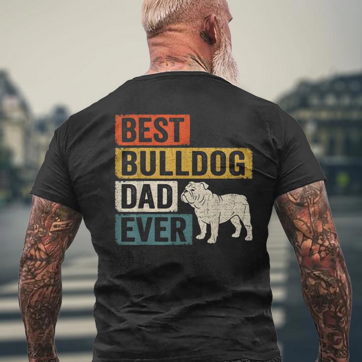 Best Bulldog Dad Ever レトロ ヴィンテージ ブルドッグデザイン メンズTシャツ バックプリント 高齢者への贈り物