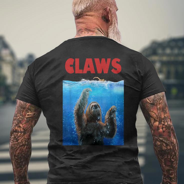 Beware Of Claws 面白いナマケモノ シャーク 映画 パロディ メンズTシャツ バックプリント 高齢者への贈り物