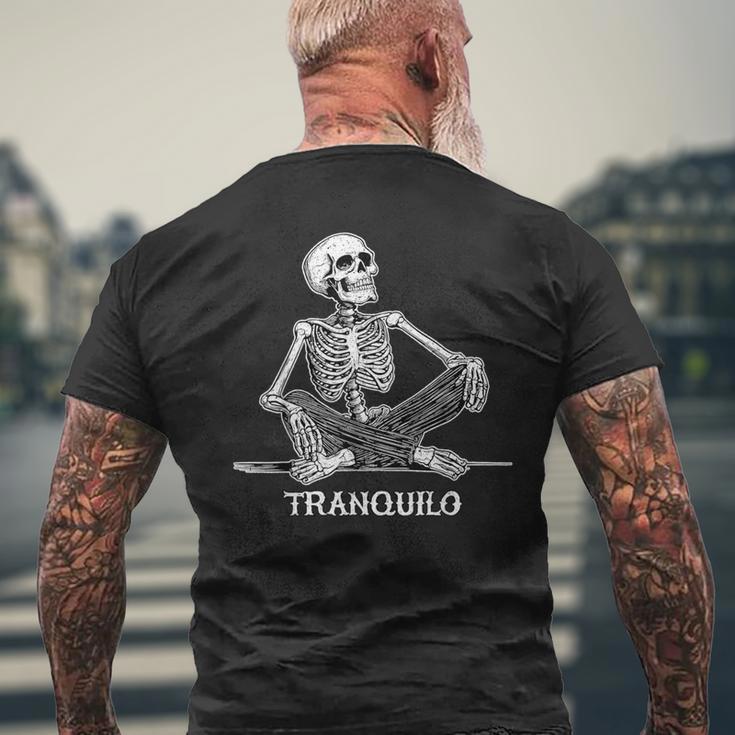 Calaca Tranquilo リラックススケルトンデザイン メンズTシャツ バックプリント 高齢者への贈り物