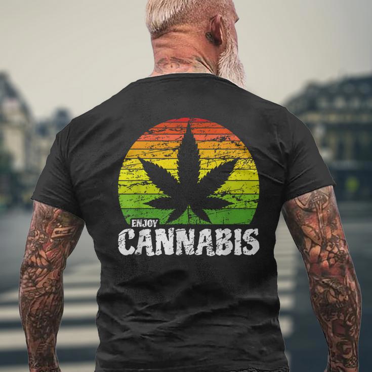 Cannabis ヴィンテージ 麻葉 レトロ マリファナ メンズTシャツ バックプリント 高齢者への贈り物