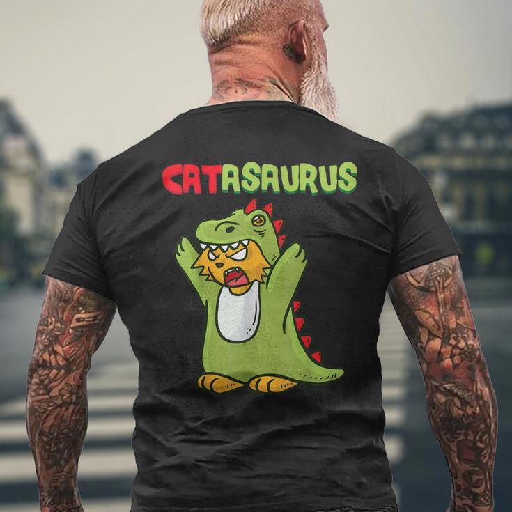 Catasaurus T-Rex Cat Kitten Dinosaur Feline Dino Dragon メンズTシャツ バックプリント 高齢者への贈り物