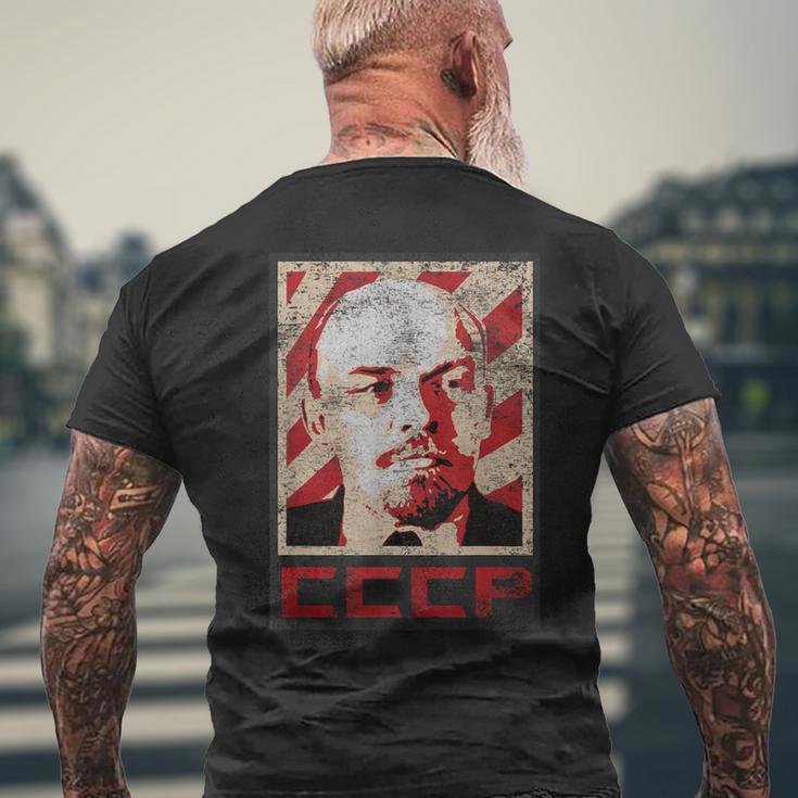 Cccp ソビエト連邦 レトロ ロシア レーニン ビンテージスタイル メンズTシャツ バックプリント 高齢者への贈り物