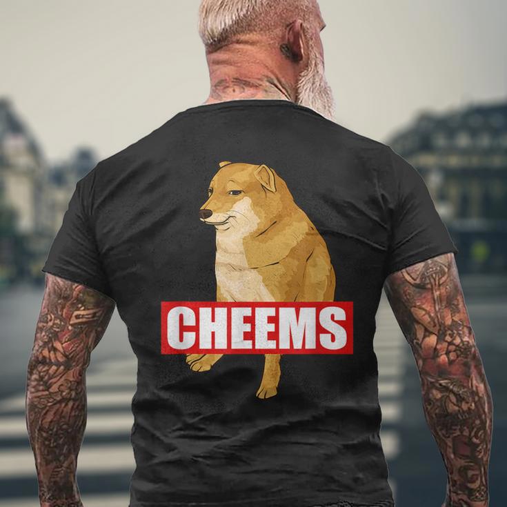 Cheems Dog おもしろ柴犬ダンクミーム メンズTシャツ バックプリント 高齢者への贈り物