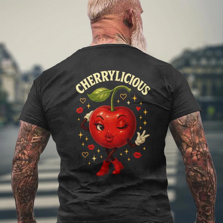 Cherrylicious キュート チェリー さくらんぼ おもしろフルーツ メンズTシャツ バックプリント 高齢者への贈り物