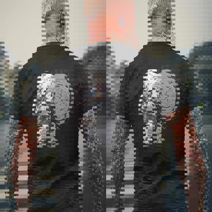 Chibi Charaeries 【アニメ、ちびキャラ、デフォルメ、タクティカル、かわいい、かっこいい】 メンズTシャツ バックプリント 高齢者への贈り物