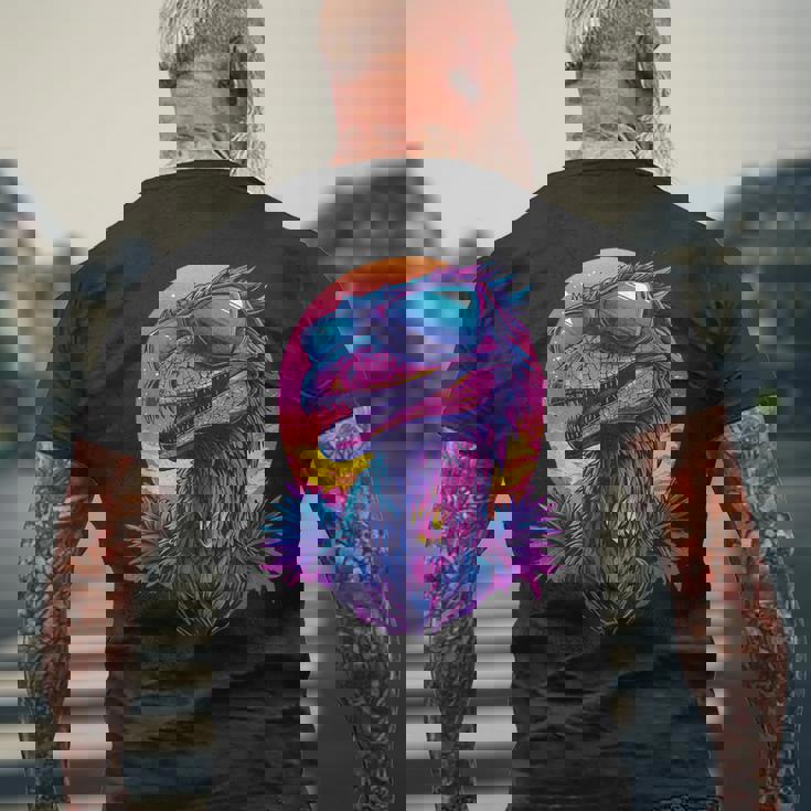 Cool Utahraptor Graphic Dinosaur Dino Lover メンズTシャツ バックプリント 高齢者への贈り物