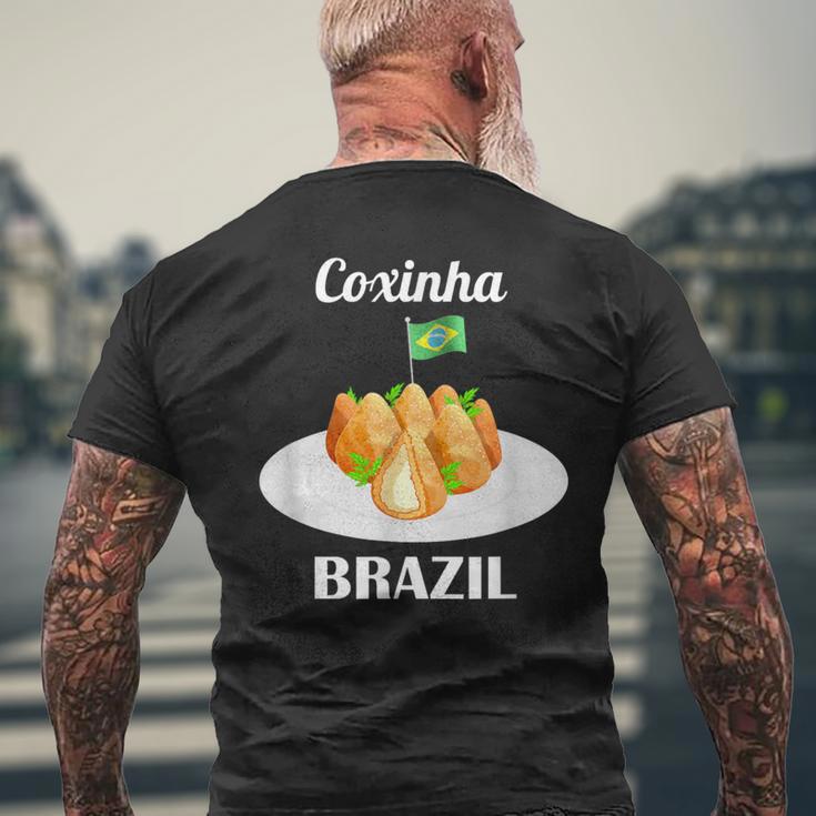 Coxinha 伝統的なブラジル料理 ブラジル国旗 メンズTシャツ バックプリント 高齢者への贈り物