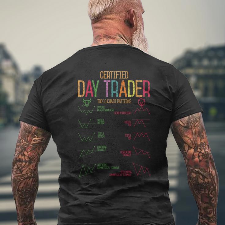 Day Trader スイングトレーディング ストック投資家 フォレックス チャートパターン メンズTシャツ バックプリント 高齢者への贈り物
