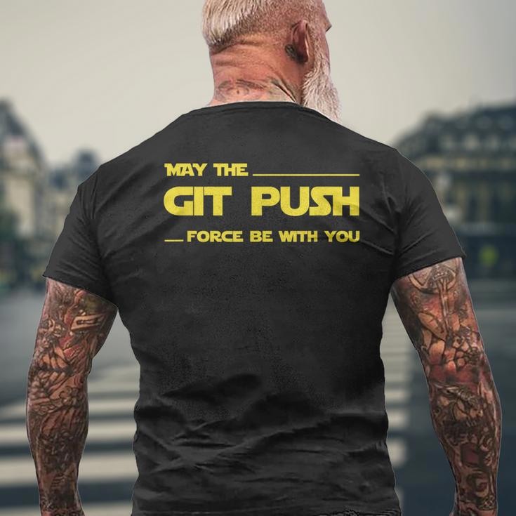 Developer May The Git Push Force Be With You メンズTシャツ バックプリント 高齢者への贈り物