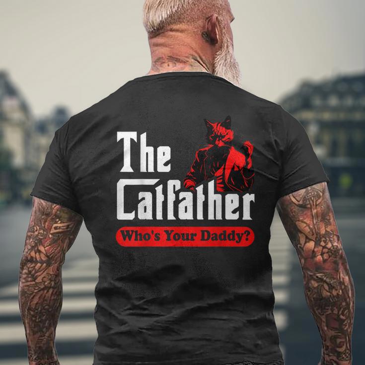 Divertente Festa Del Papà Gatto Papà Catfather T-shirt da uomo con stampa posteriore Regalos para ancianos