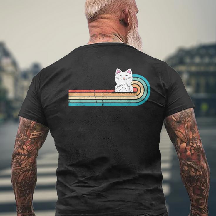 I Do What I Want ファニーキャット 中指 胸ポケット レトロ メンズTシャツ バックプリント 高齢者への贈り物