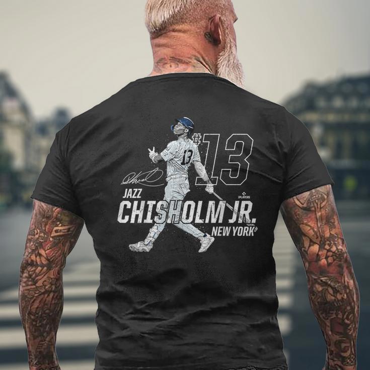 Dynamic Pose Jazz Chisholm Jr New York Baseball Mlbpa メンズTシャツ バックプリント 高齢者への贈り物