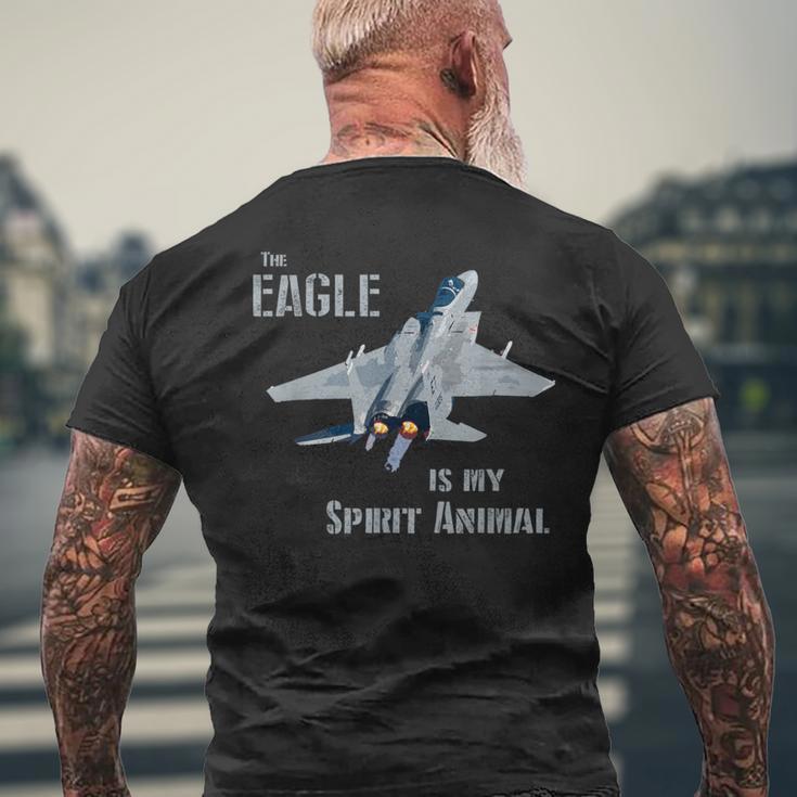 The Eagle Is Mypirit Animal F-15 戦闘機 飛行機 メンズTシャツ バックプリント 高齢者への贈り物