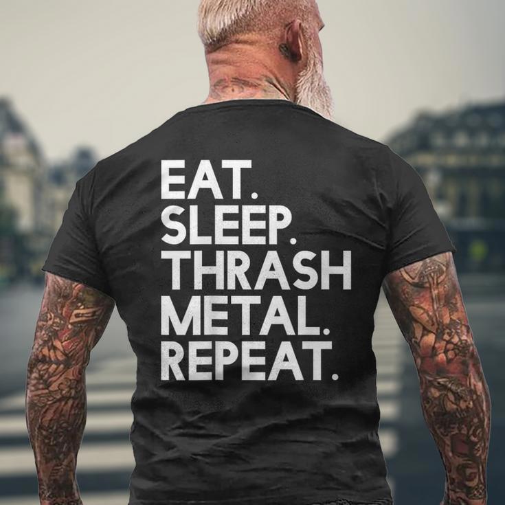 Eatleep Thrash メタルリピート 音楽 メンズTシャツ バックプリント 高齢者への贈り物