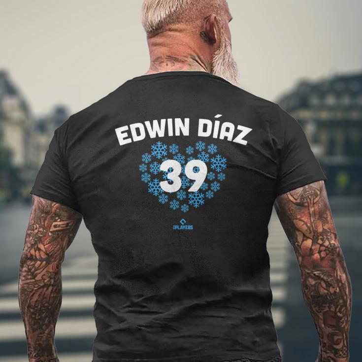 Edwin Diaz Heart New York Baseball Fansalentines メンズTシャツ バックプリント 高齢者への贈り物