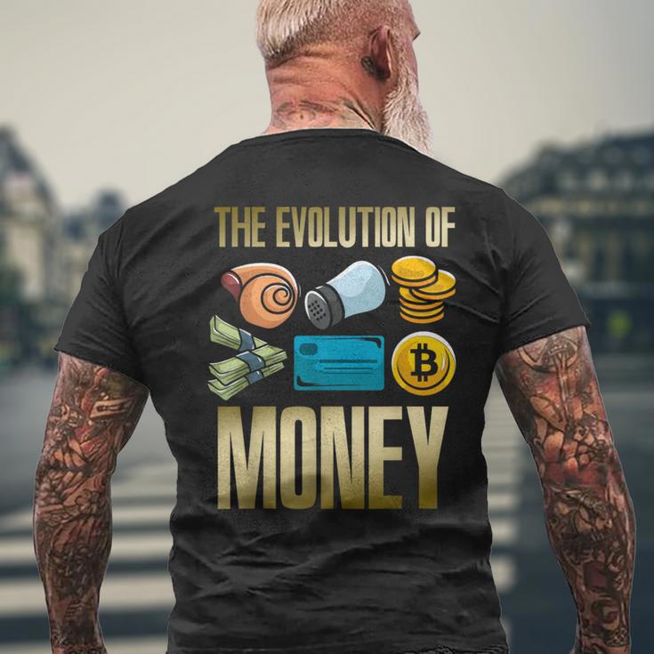 Evolution Of Money お金の進化 ビットコインプランb 暗号通貨btc ホドル メンズTシャツ バックプリント 高齢者への贈り物