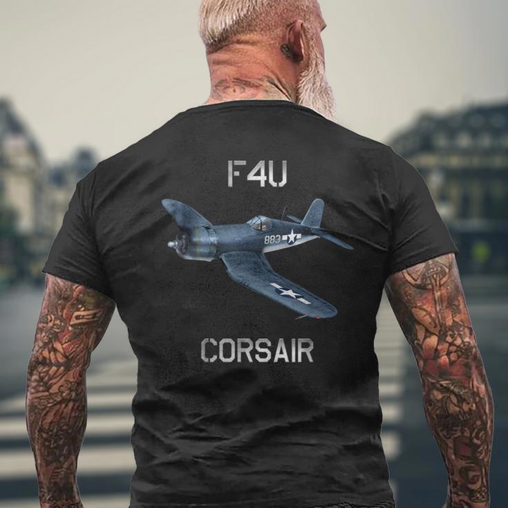 F4u コルセア ヴィンテージ Us Ww2 ウォーバード戦闘機 メンズTシャツ バックプリント 高齢者への贈り物