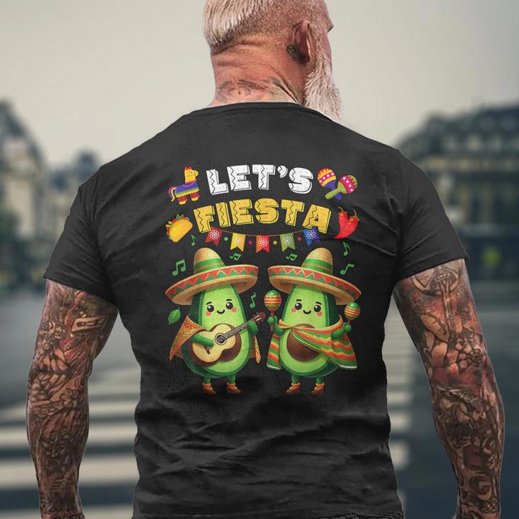Lets Fiesta 5 De Mayo ポンチョ アボカド メキシカン パーティー メンズ レディース メンズTシャツ バックプリント 高齢者への贈り物