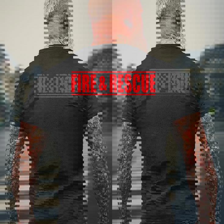 Fire And Rescue 消防士 コスチューム ユニフォーム メンズTシャツ バックプリント 高齢者への贈り物