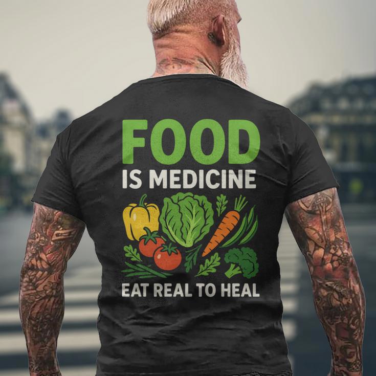 Food Is Medicineの栄養士、自然療法医栄養士へのギフト 長袖tシャツ メンズTシャツ バックプリント 高齢者への贈り物