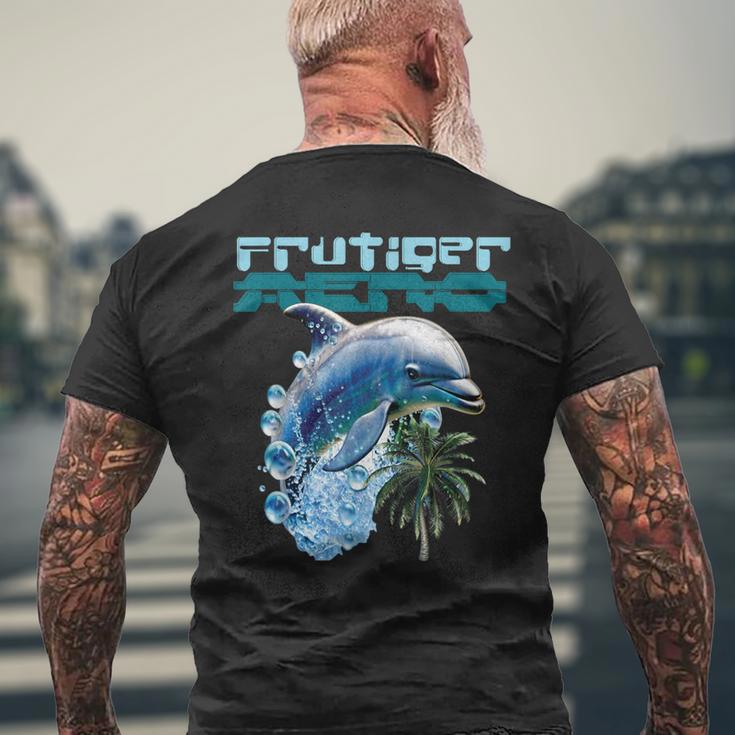 Frutiger Aeroplashy Dolphin Y2k 美的グラフィックデザイン メンズTシャツ バックプリント 高齢者への贈り物