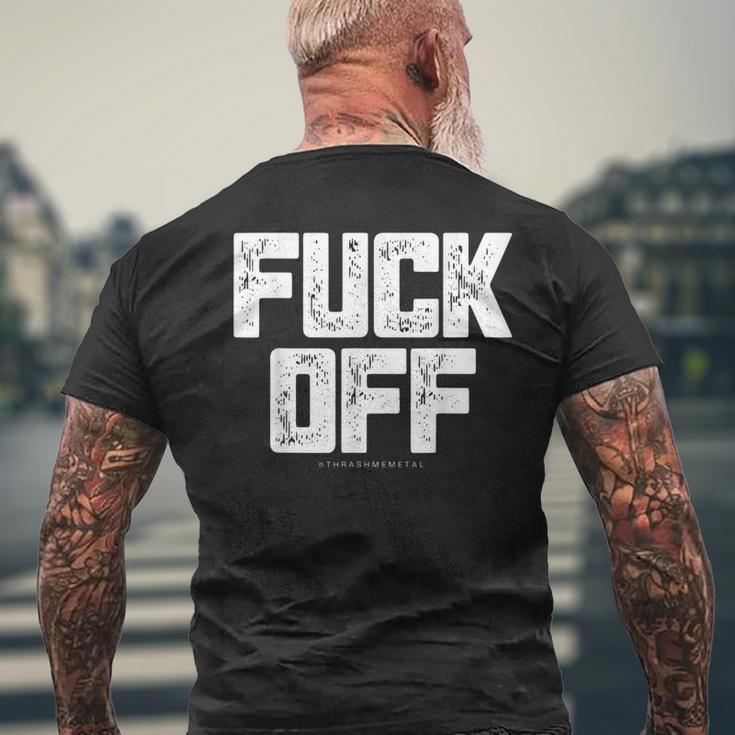 メンズ Fuck Off Thrash メタル メンズTシャツ バックプリント 高齢者への贈り物